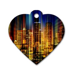 Skyline-light-rays-gloss-upgrade Dog Tag Heart (one Side)