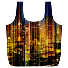 Skyline-light-rays-gloss-upgrade Full Print Recycle Bag (xxl) by Jancukart