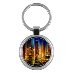 Skyline-light-rays-gloss-upgrade Key Chain (round)