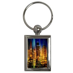 Skyline-light-rays-gloss-upgrade Key Chain (rectangle)