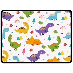 Dinosaurs-seamless-pattern-kids 003 Double Sided Fleece Blanket (large)  by nate14shop