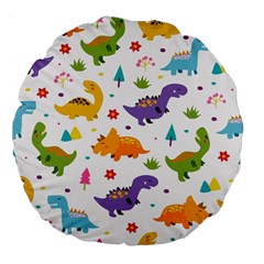 Dinosaurs-seamless-pattern-kids 003 Large 18  Premium Flano Round Cushions
