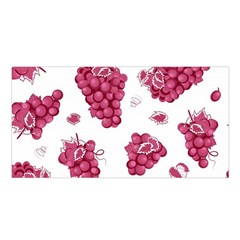 Grape-bunch-seamless-pattern-white-background-with-leaves 001 Satin Shawl 45  X 80  by nate14shop