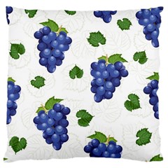 Grape-bunch-seamless-pattern-white-background-with-leaves Large Flano Cushion Case (two Sides) by nate14shop