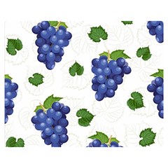 Grape-bunch-seamless-pattern-white-background-with-leaves Double Sided Flano Blanket (medium)  by nate14shop