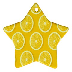 Lemon-fruits-slice-seamless-pattern Star Ornament (two Sides) by nate14shop