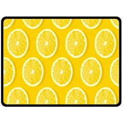 Lemon-fruits-slice-seamless-pattern Fleece Blanket (large)  by nate14shop