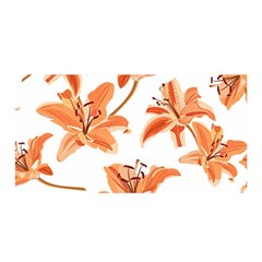 Lily-flower-seamless-pattern-white-background Satin Wrap 35  X 70  by nate14shop