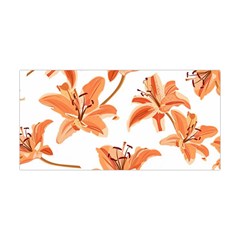 Lily-flower-seamless-pattern-white-background Yoga Headband by nate14shop