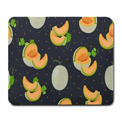 Melon-whole-slice-seamless-pattern Large Mousepads by nate14shop