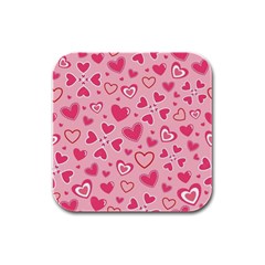 Scattered-love-cherry-blossom-background-seamless-pattern Rubber Square Coaster (4 pack)