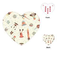 Seamless-background-with-spaceships-stars Playing Cards Single Design (heart) by nate14shop