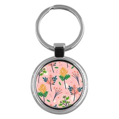 Seamless-floral-pattern 001 Key Chain (round) by nate14shop