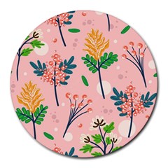 Seamless-floral-pattern 001 Round Mousepads