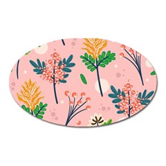 Seamless-floral-pattern 001 Oval Magnet by nate14shop