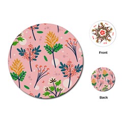 Seamless-floral-pattern 001 Playing Cards Single Design (round)
