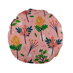 Seamless-floral-pattern 001 Standard 15  Premium Flano Round Cushions by nate14shop