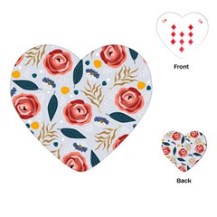 Seamless-floral-pattern Playing Cards Single Design (heart)