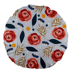 Seamless-floral-pattern Large 18  Premium Round Cushions
