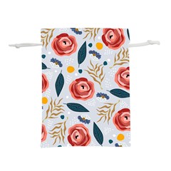 Seamless-floral-pattern Lightweight Drawstring Pouch (l) by nate14shop