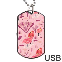 Seamless-pattern-with-flamingo Dog Tag Usb Flash (two Sides) by nate14shop