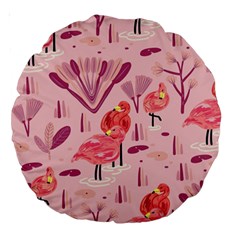 Seamless-pattern-with-flamingo Large 18  Premium Round Cushions