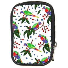 Seamless-pattern-with-parrot Compact Camera Leather Case by nate14shop