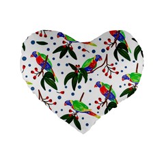 Seamless-pattern-with-parrot Standard 16  Premium Heart Shape Cushions