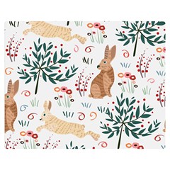 Seamless-pattern-with-rabbit Double Sided Flano Blanket (medium)  by nate14shop