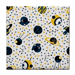 Seamless-pattern-with-spaceships-stars 002 Face Towel by nate14shop