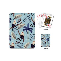 Tropical-leaves-seamless-pattern-with-monkey Playing Cards Single Design (mini) by nate14shop
