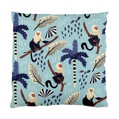 Tropical-leaves-seamless-pattern-with-monkey Standard Cushion Case (two Sides) by nate14shop