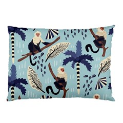 Tropical-leaves-seamless-pattern-with-monkey Pillow Case (two Sides) by nate14shop