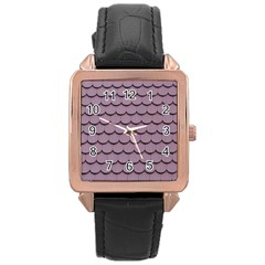 House-roof Rose Gold Leather Watch 