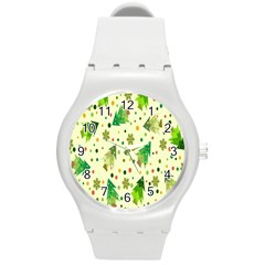 Hand Drawn Christmas Round Plastic Sport Watch (m) by nate14shop