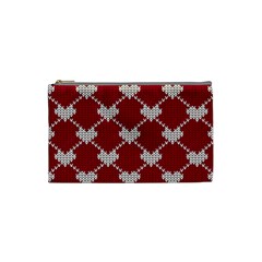 Christmas-seamless-knitted-pattern-background Cosmetic Bag (small) by nate14shop