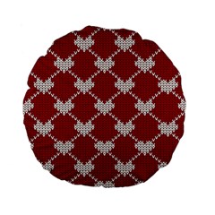 Christmas-seamless-knitted-pattern-background Standard 15  Premium Flano Round Cushions