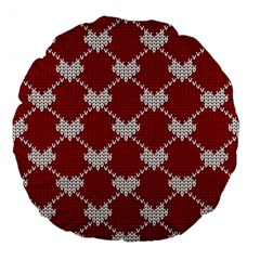 Christmas-seamless-knitted-pattern-background Large 18  Premium Flano Round Cushions
