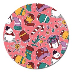 Hand-drawn-christmas-pattern-design Magnet 5  (round) by nate14shop