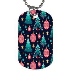 Hand-drawn-flat-christmas-pattern Dog Tag (one Side) by nate14shop