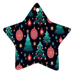 Hand-drawn-flat-christmas-pattern Ornament (star) by nate14shop