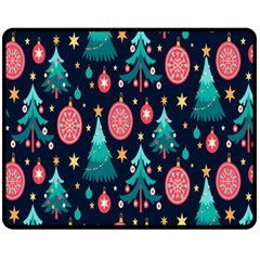 Hand-drawn-flat-christmas-pattern Double Sided Fleece Blanket (medium)  by nate14shop