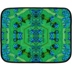 Vines Of Beautiful Flowers On A Painting In Mandala Style Fleece Blanket (mini) by pepitasart