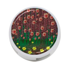 Floral Vines Over Lotus Pond In Meditative Tropical Style 4-port Usb Hub (two Sides)