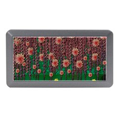 Floral Vines Over Lotus Pond In Meditative Tropical Style Memory Card Reader (mini) by pepitasart