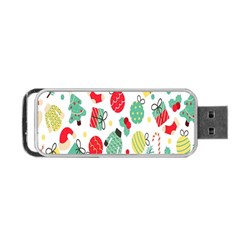 Vintage-handdrawn-seamless-pattern-with-christmas-elements Portable Usb Flash (two Sides) by nate14shop