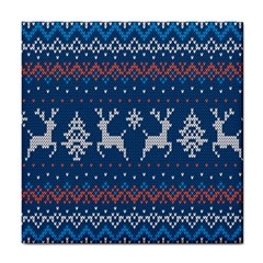 Knitted-christmas-pattern 001 Tile Coaster by nate14shop