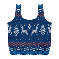Knitted-christmas-pattern 001 Full Print Recycle Bag (l) by nate14shop