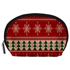 Knitted-christmas-pattern Accessory Pouch (large)
