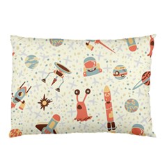 Seamless-background-with-spaceships-stars Pillow Case (two Sides) by nate14shop